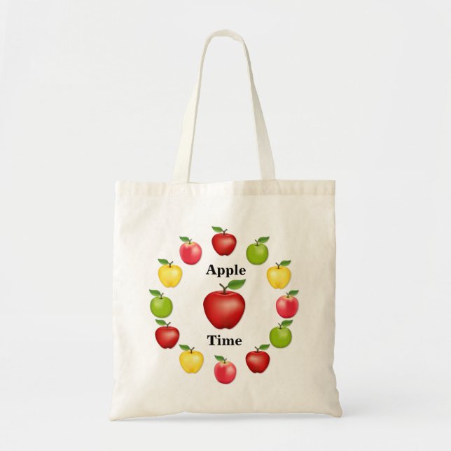 Fall Harvest Apple Season Tote Bag (Front)