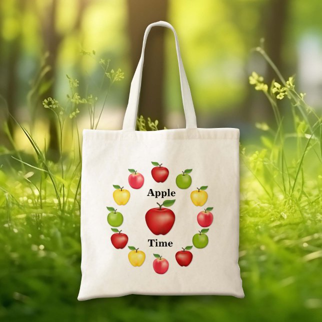 Fall Harvest Apple Season Tote Bag (Bring your tote bag! Head to the farmers market for fresh, natural apples.)