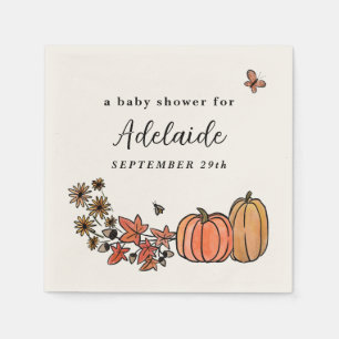 Fall Harvest Autumn Gender Neutral Baby Shower Napkin