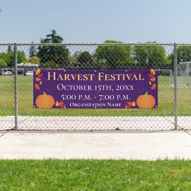 Fall Harvest Autumn Leaves Pumpkin Festival Banner (Insitu)