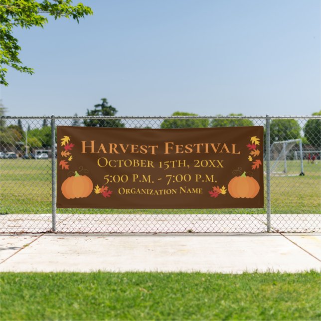 Fall Harvest Autumn Leaves Pumpkin Festival Event  Banner (Insitu)