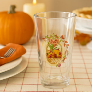 Fall Harvest / Autumn Season Thanksgiving Pumpkin Glass