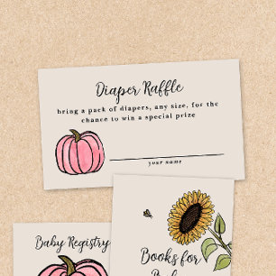 Fall Harvest Baby Shower Diaper Raffle Enclosure C Card