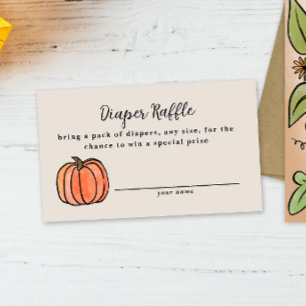 Fall Harvest Baby Shower Diaper Raffle Guest Enclosure Card