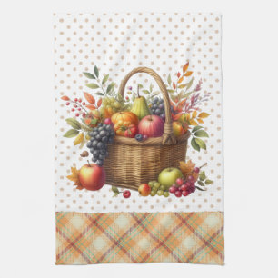 Fall Harvest Basket Kitchen Towel