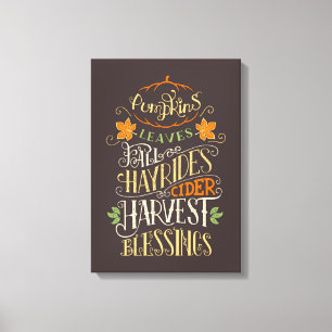 Fall & Harvest Blessings Canvas Print