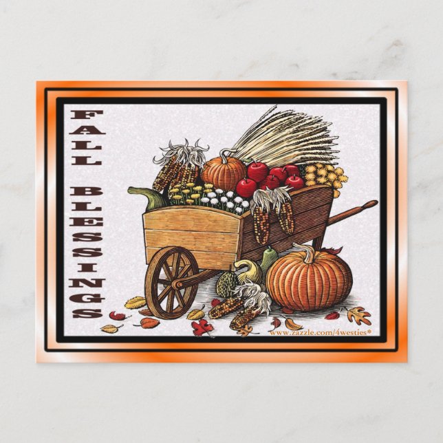 Fall Harvest Blessings Postcard (Front)