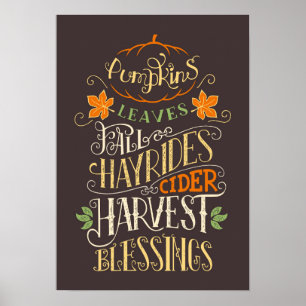 Fall & Harvest Blessings Poster