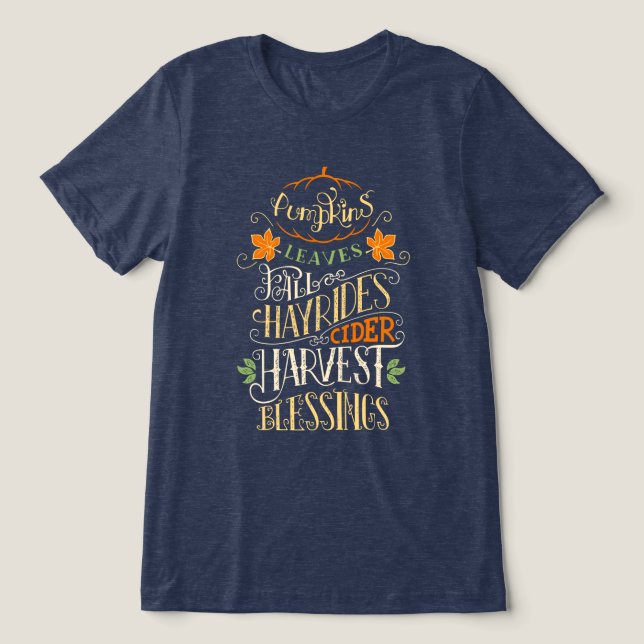 Fall & Harvest Blessings Tri-Blend Shirt (Design Front)