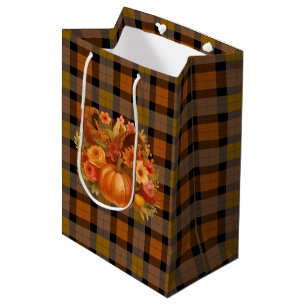 Fall Harvest Cornucopia Medium Gift Bag