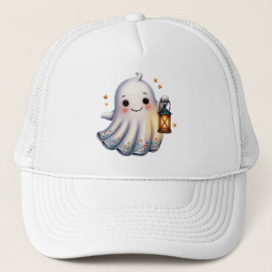 Fall Harvest Cute Ghost Trucker Hat