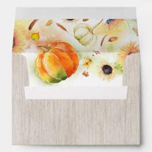 Fall Harvest Envelopes - Pumpkins Sunflowers Wheat