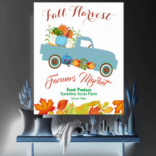 Fall Harvest Farmer Market Pumpkin Patch Farmhouse Poster