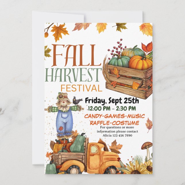 Fall Harvest Festival Invitation Card (Front)
