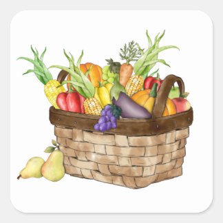 Fall Harvest Food Basket Sticker