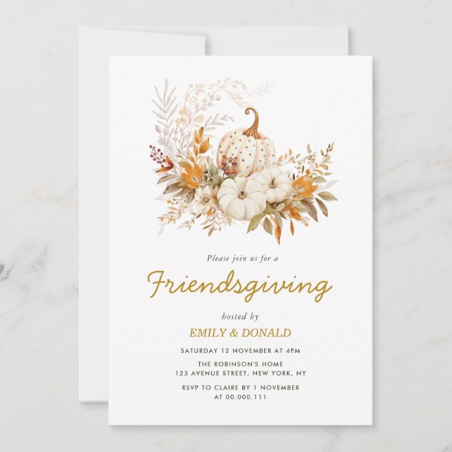 fall harvest friendsgiving invitation (Front)