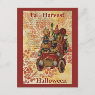 Fall Harvest Halloween Postcard