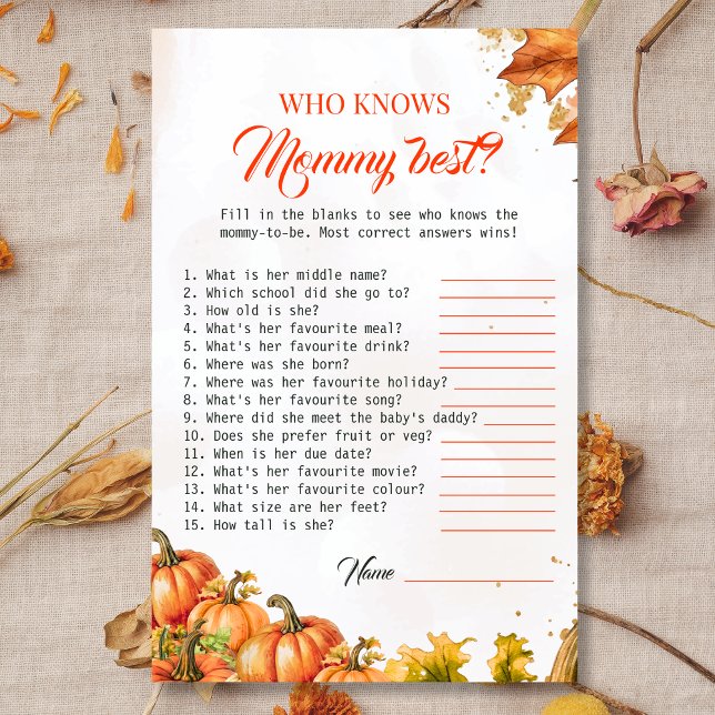 Fall Harvest Mummy Best Baby Shower Game (Creator Uploaded)
