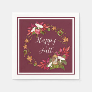 Fall harvest nature with customisable text napkin