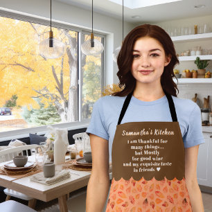 Fall Harvest Orange Foliage Personalised Quote Apron