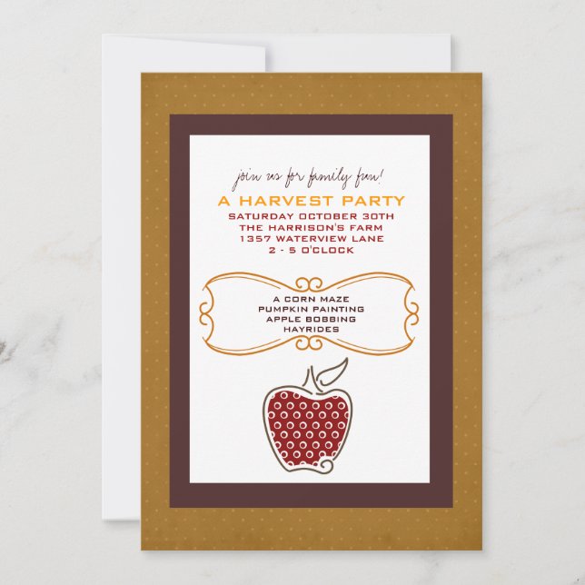 Fall Harvest Party Invitations (Front)