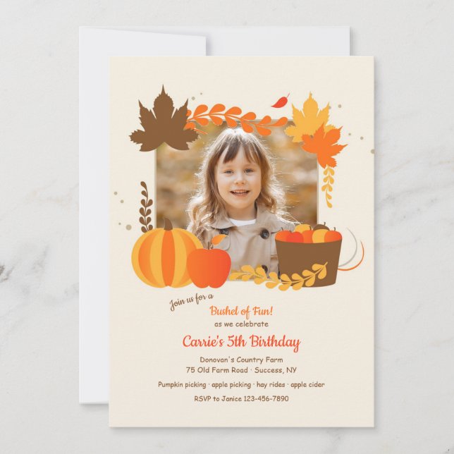 Fall Harvest Photo Invitation (Front)