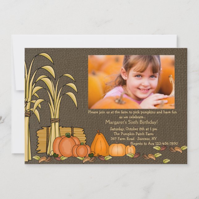 Fall Harvest Photo Invitation (Front)