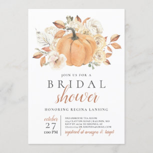 Fall Harvest Pumpkin Bridal Shower Invitation