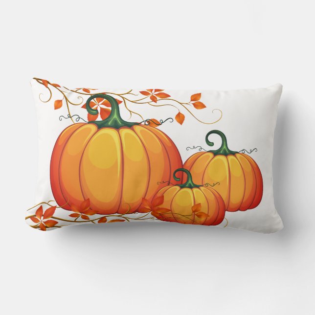 Fall Harvest Pumpkin Throw Pillow (Front)