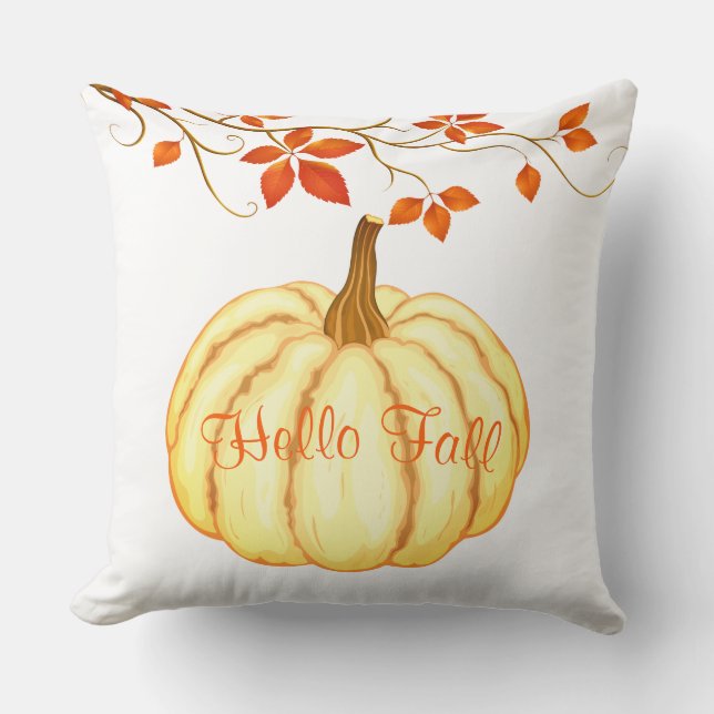 Fall Harvest Pumpkin Throw Pillow (Front)
