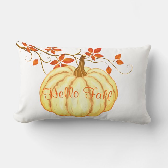 Fall Harvest Pumpkin Throw Pillow (Front)