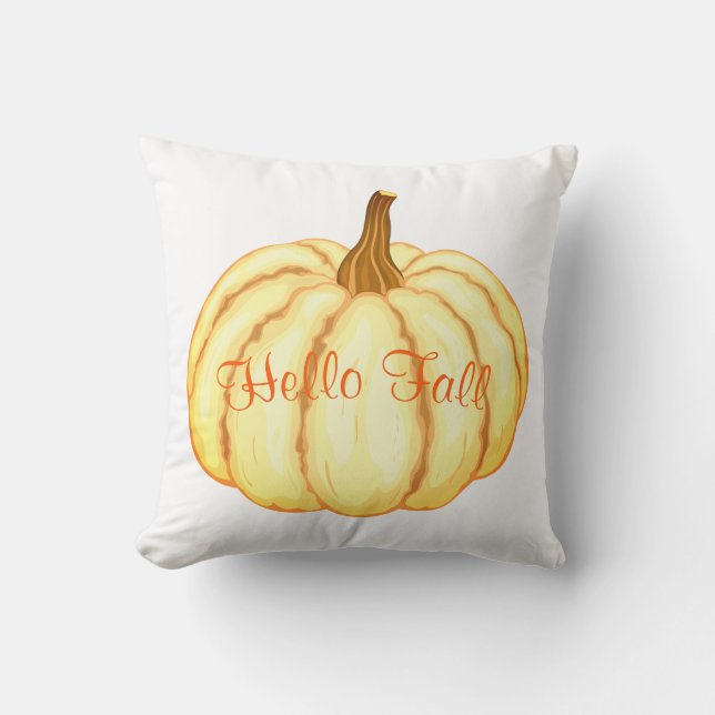 Fall Harvest Pumpkin Throw Pillow (Front)