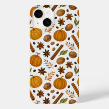 Fall Harvest Spice Cinnamon And Pumpkin Pattern