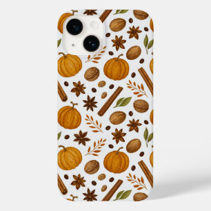 Fall Harvest Spice Cinnamon And Pumpkin Pattern Case-Mate iPhone 14 Case