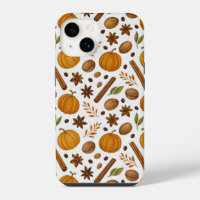Fall Harvest Spice Cinnamon And Pumpkin Pattern