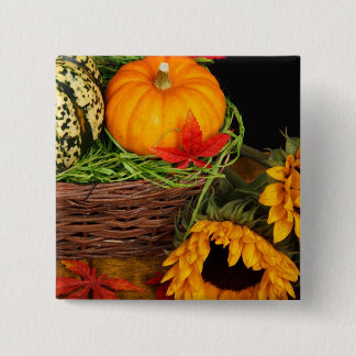 Fall Harvest Sunflowers 15 Cm Square Badge