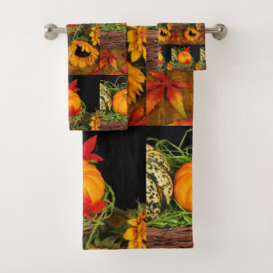 Fall Harvest Sunflowers  Bath Towel Set