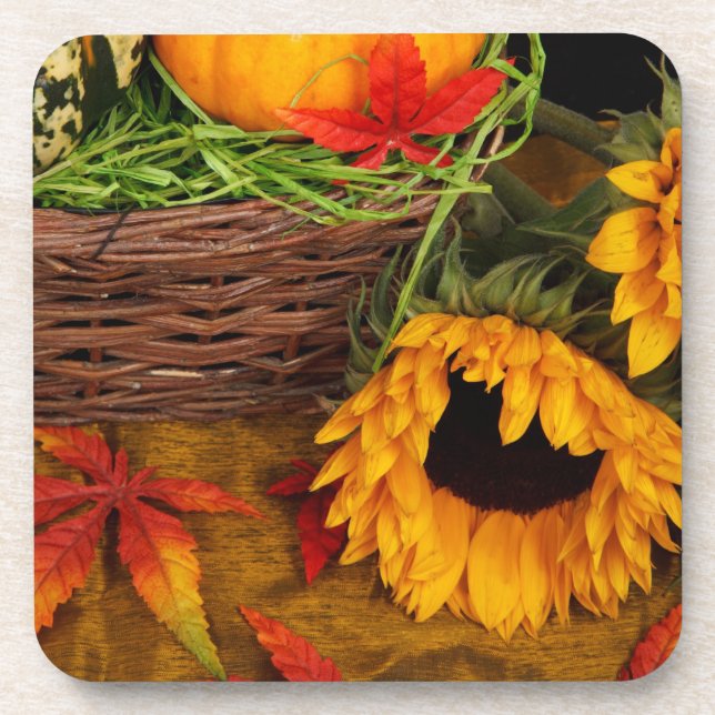 Fall Harvest Sunflowers   Coaster (Front)