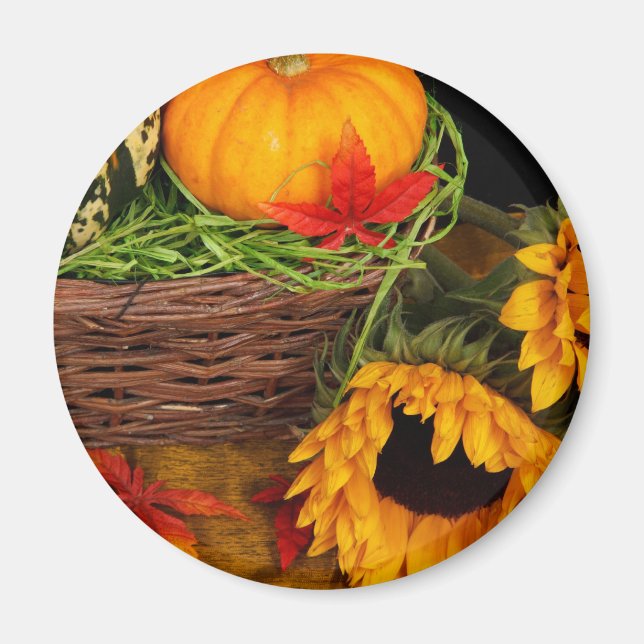 Fall Harvest Sunflowers Magnet (Front)