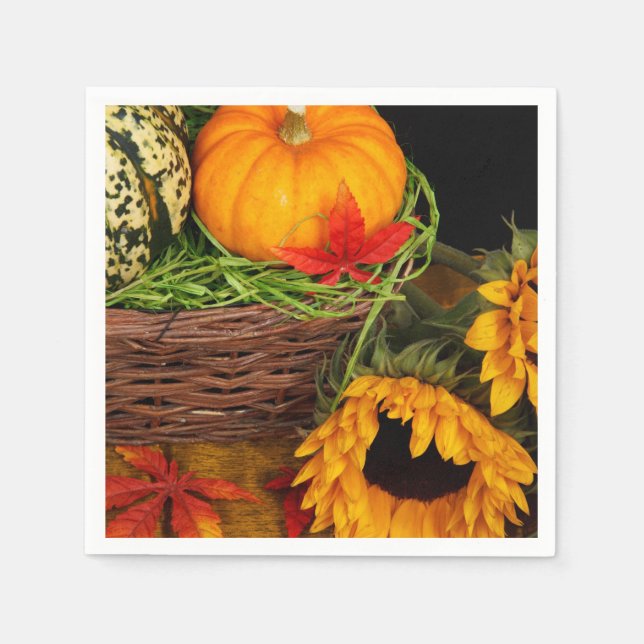 Fall Harvest Sunflowers Napkin (Front)