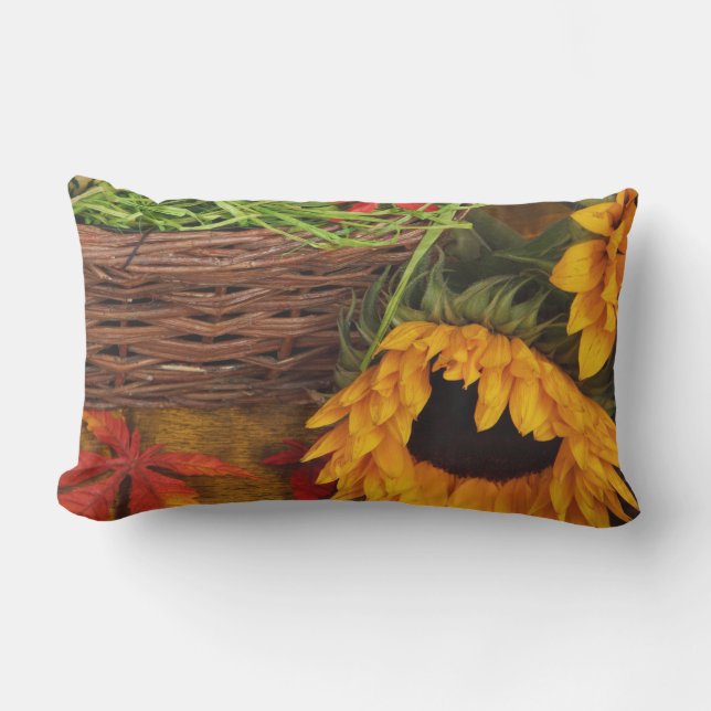 Fall Harvest Sunflowers Outdoor Cushion (Front)