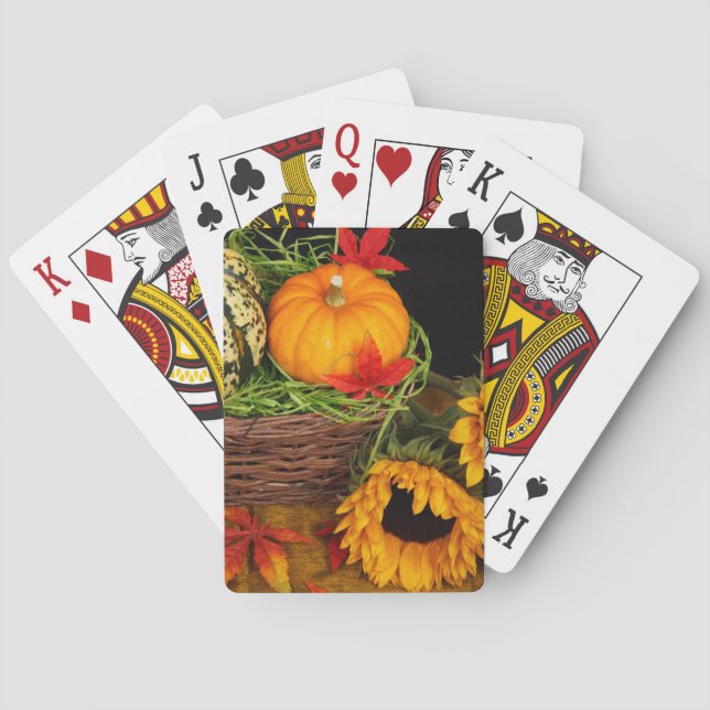 Fall Harvest Sunflowers Playing Cards (Back)
