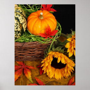 Fall Harvest Sunflowers Poster