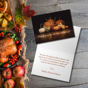 Fall Harvest   Thank You For All the Blessings Holiday Card