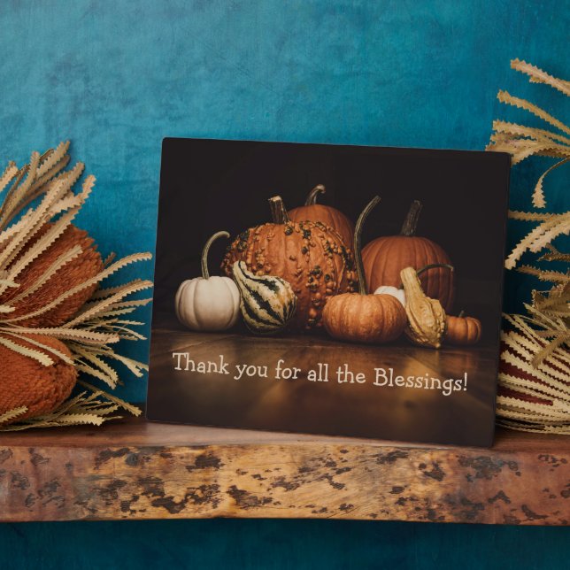 Fall Harvest | Thank You For All The Blessings Plaque (Side)