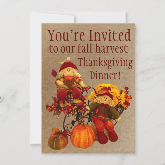 Fall Harvest Thanksgiving Dinner Invitations (Front)