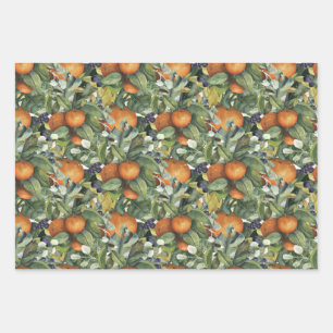 Fall harvest theme wrapping paper sheet