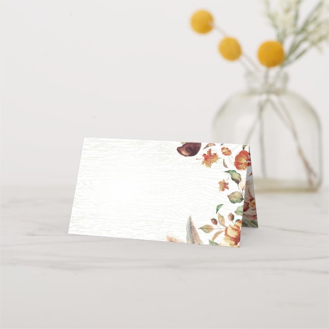 Fall Harvest Treasures Wedding Place Card (Front)