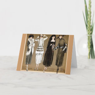 Fall Haute Couture 1920s illustration Card