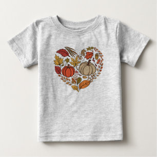 Fall Heart Cottagecore Pumpkin Heart Thanksgiving Baby T-Shirt